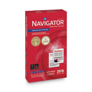 Navigator® Premium Multipurpose Copy Paper, 97 Bright, 20 Lb, 8.5 X 14, White, 500 Sheets-ream, 10 Reams-carton freeshipping - TVN Wholesale